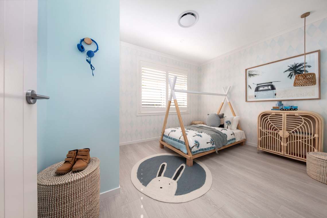 Juniper 27 house design kids bedroom - North Brisbane Builder