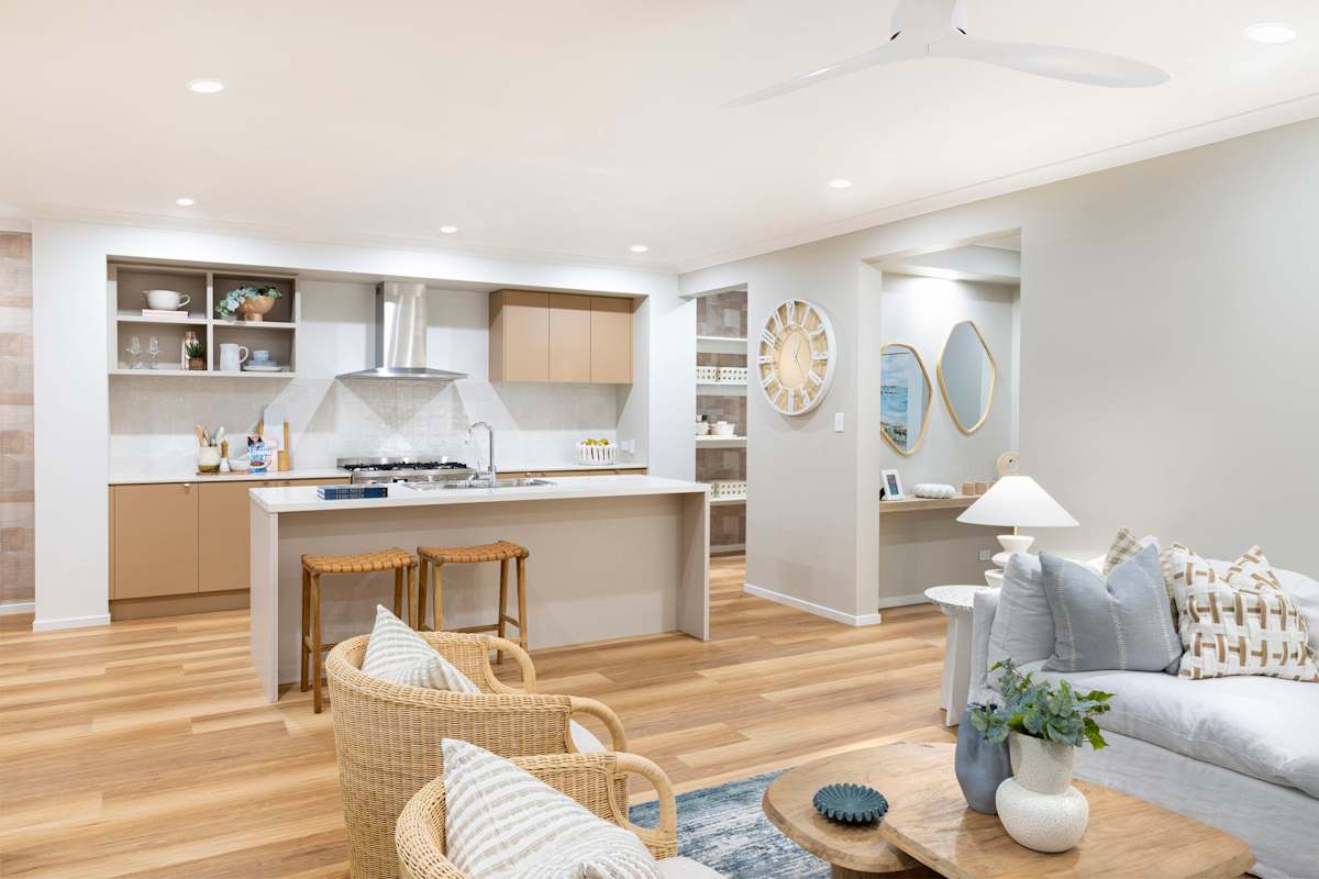 Celeste 30 home design kitchen. Coastal design style.