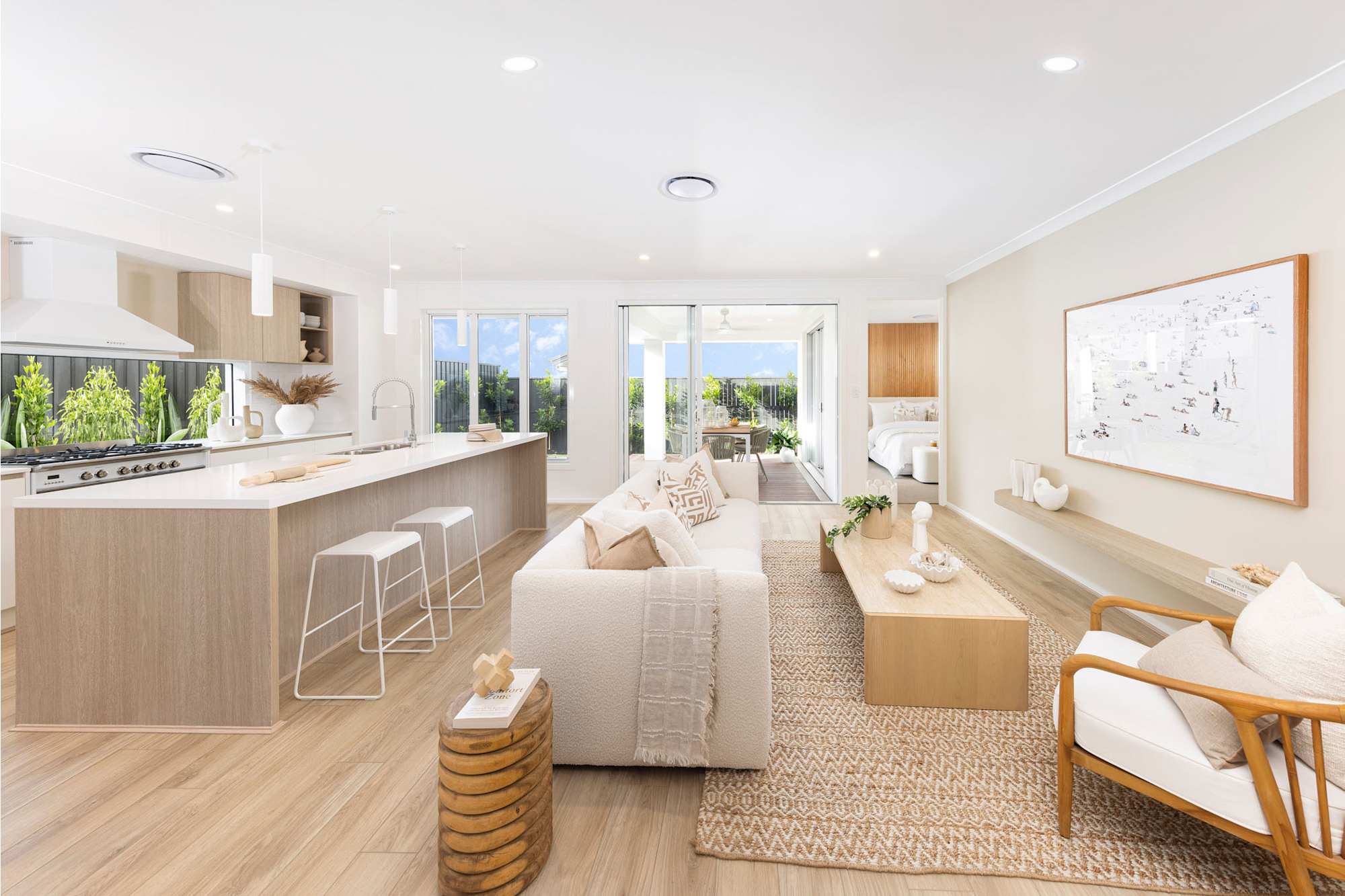 Oasis 26 home design living/kitchen room - Gympie Builders