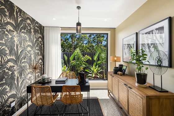 Aurora 40 home design home office in Urban style - Gold Coast Home Builders
