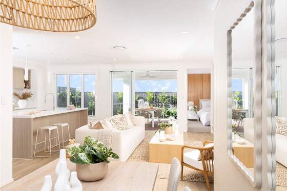 Oasis 26 home design living room in - Gympie Builders