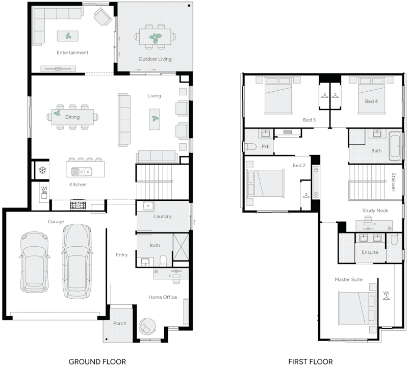 Fern 32 Double Storey House Floor Plan
