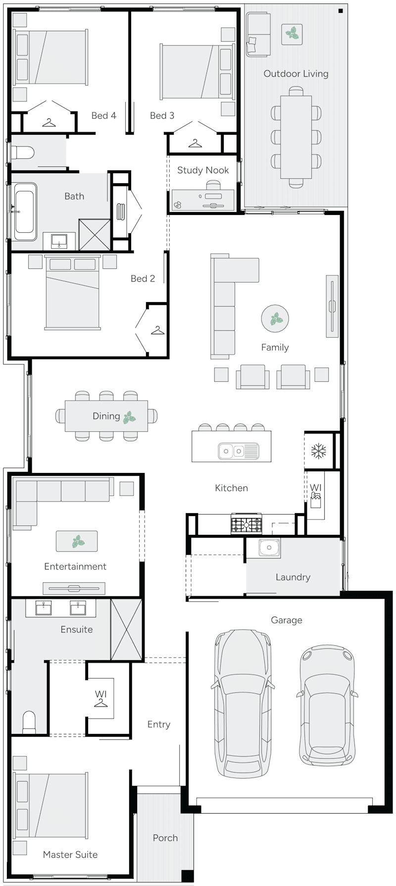 Flame 27 Single Storey House Floor Plan