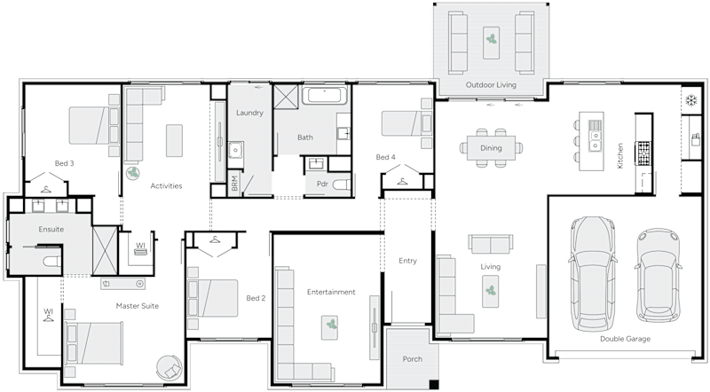 Flora 32 Single Storey House Floor Plan