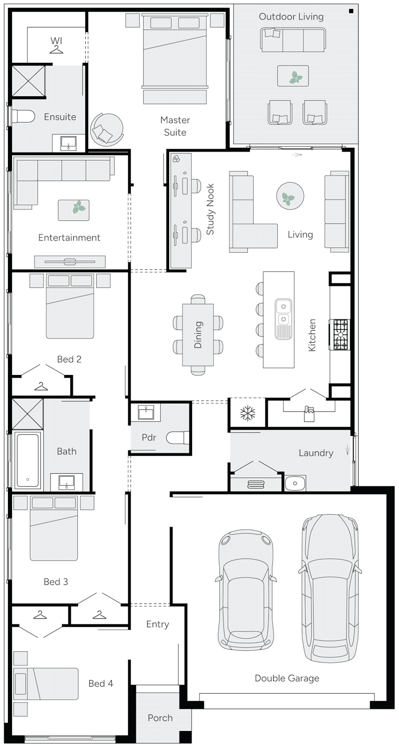 Gem 24 Single Storey House Floor Plan