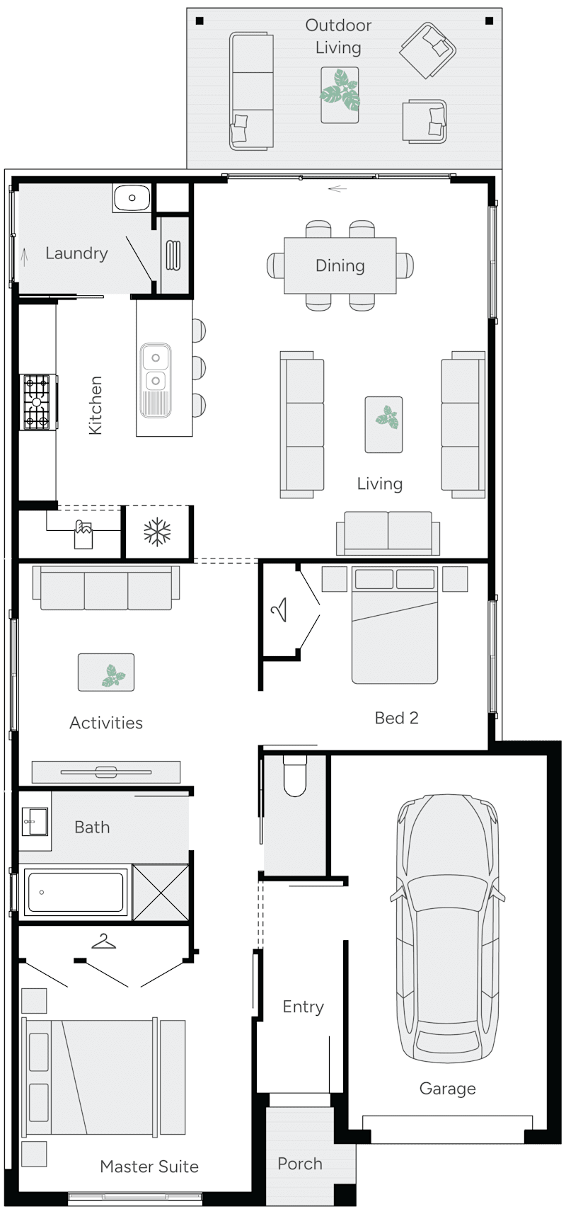 Serenity 16 Single Storey House Floor Plan