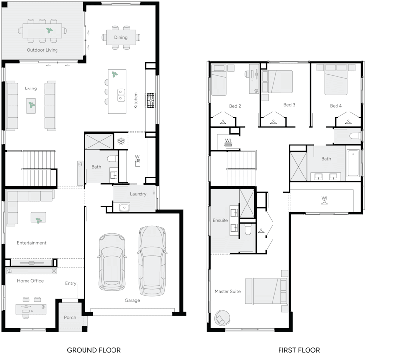 Huxton 35 Double Storey House Floor Plan