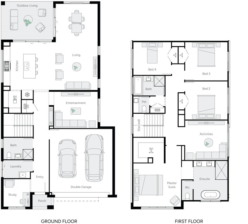 Oscar 33 Double Storey House Floor Plan