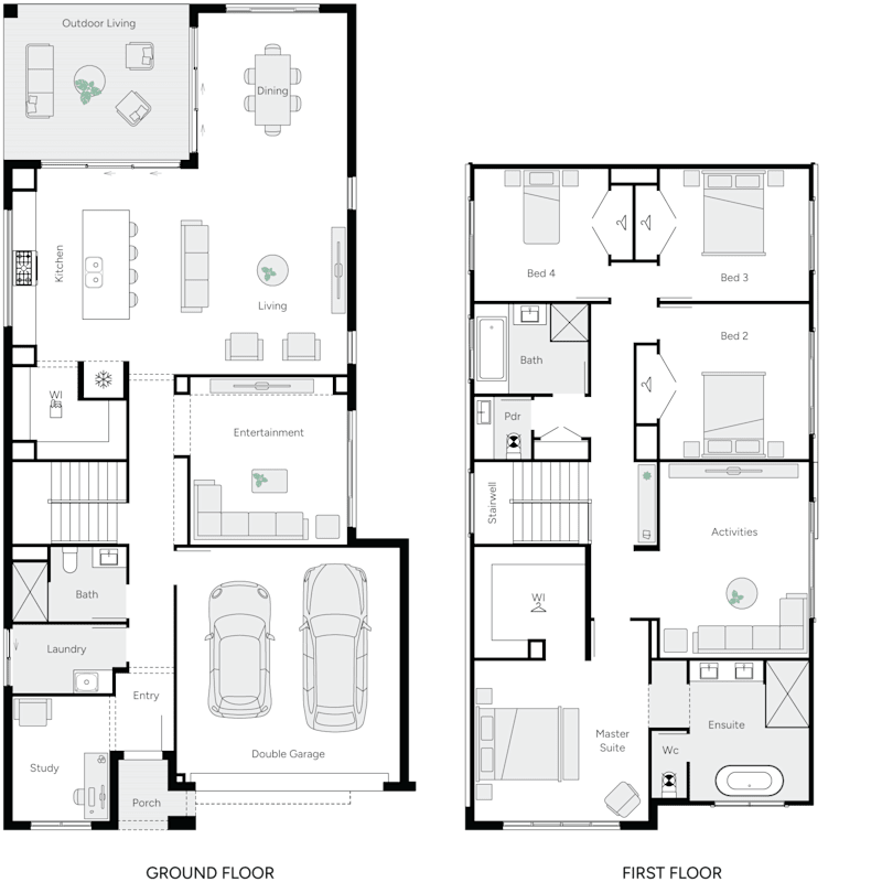 Oscar 37 Double Storey House Floor Plan