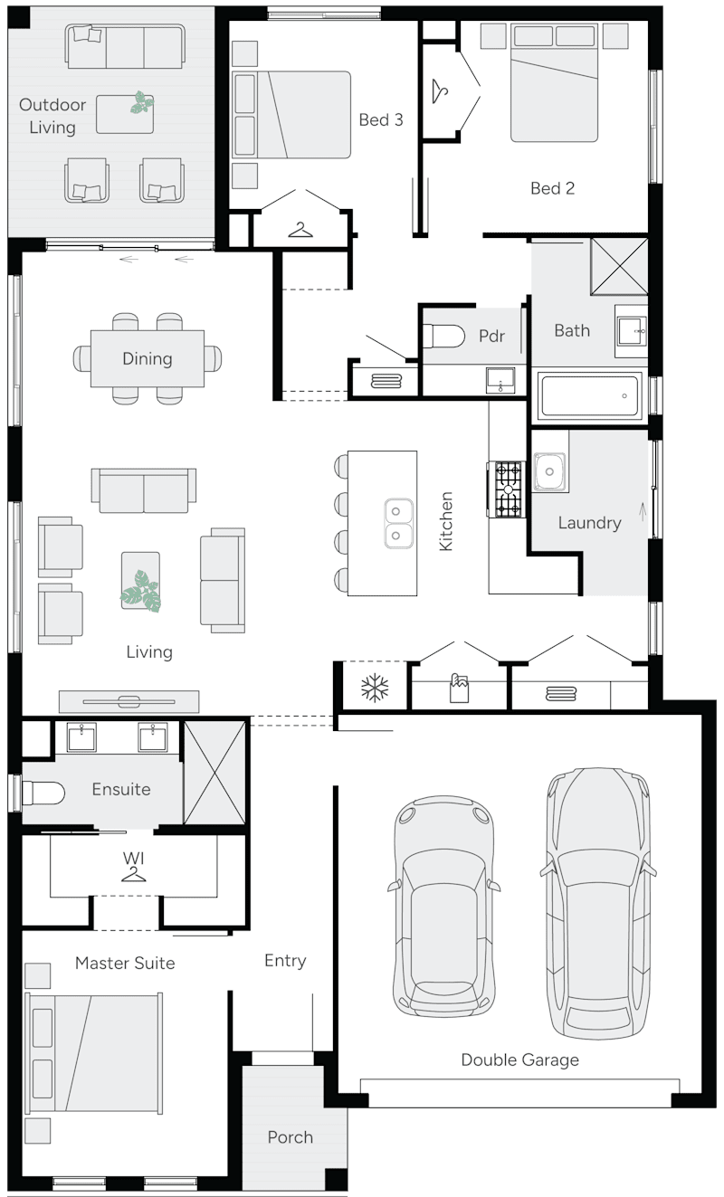 Meridian 21 Single Storey House Floor Plan