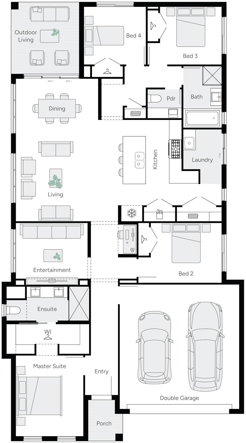 Meridian 24 Single Storey House Floor Plan