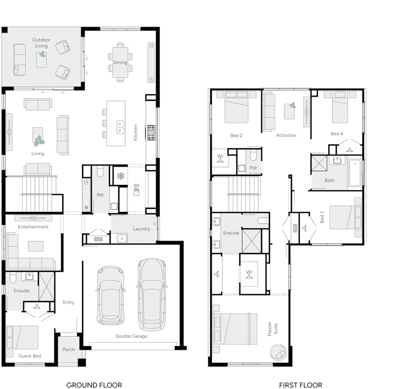 Lotus 34 Double Storey House Design Floor Plan