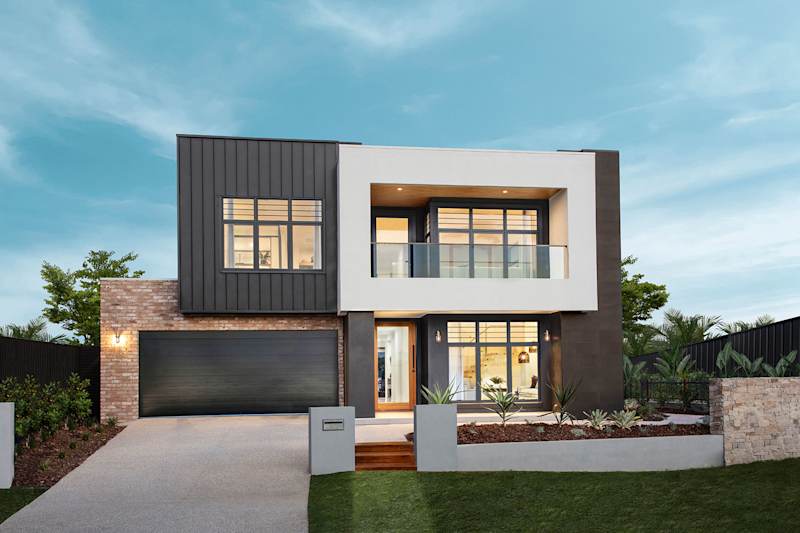 Aurora 40 house design with cube facade