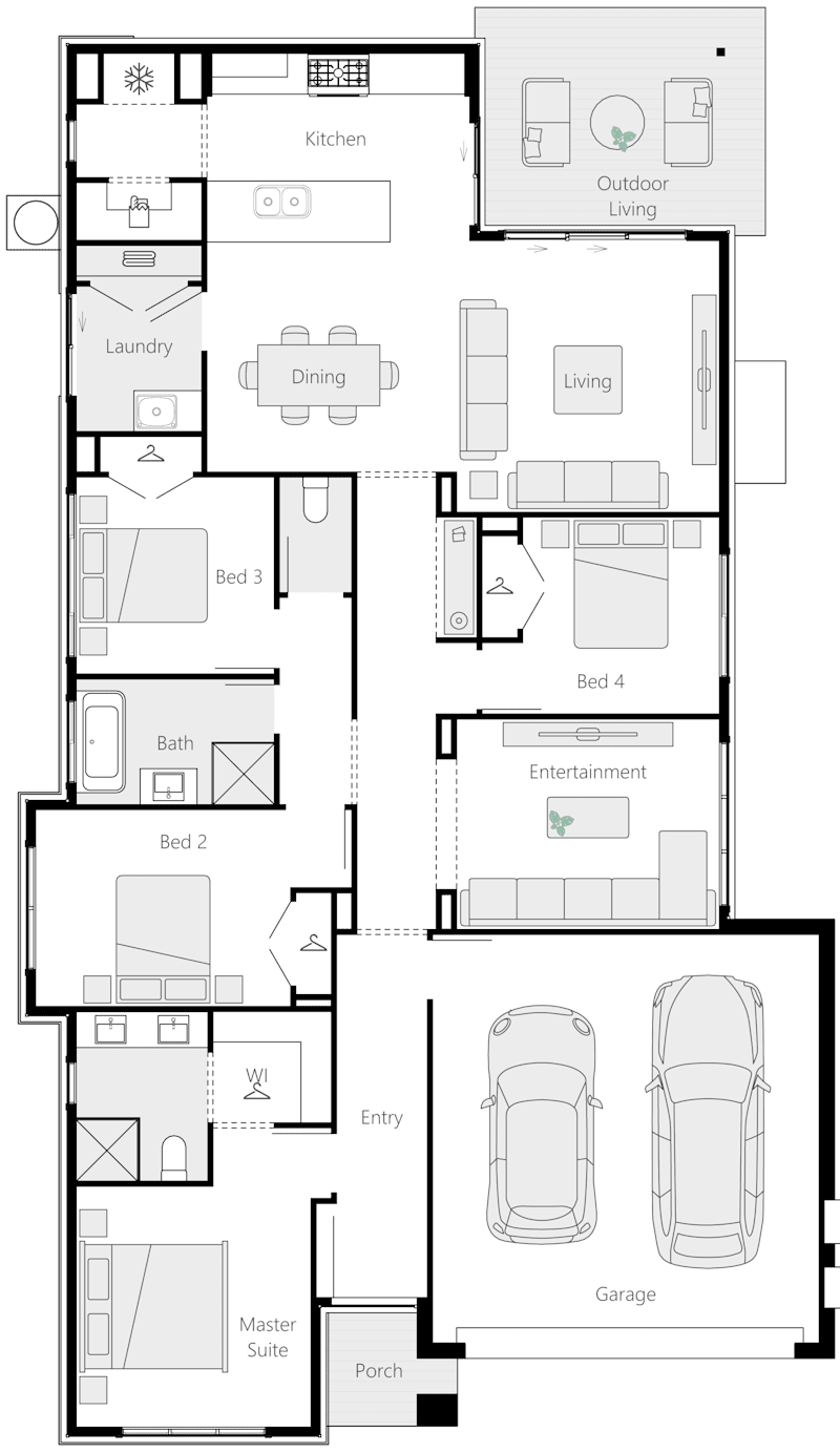 Breeze 22 Single Storey House Floor Plan - On Display