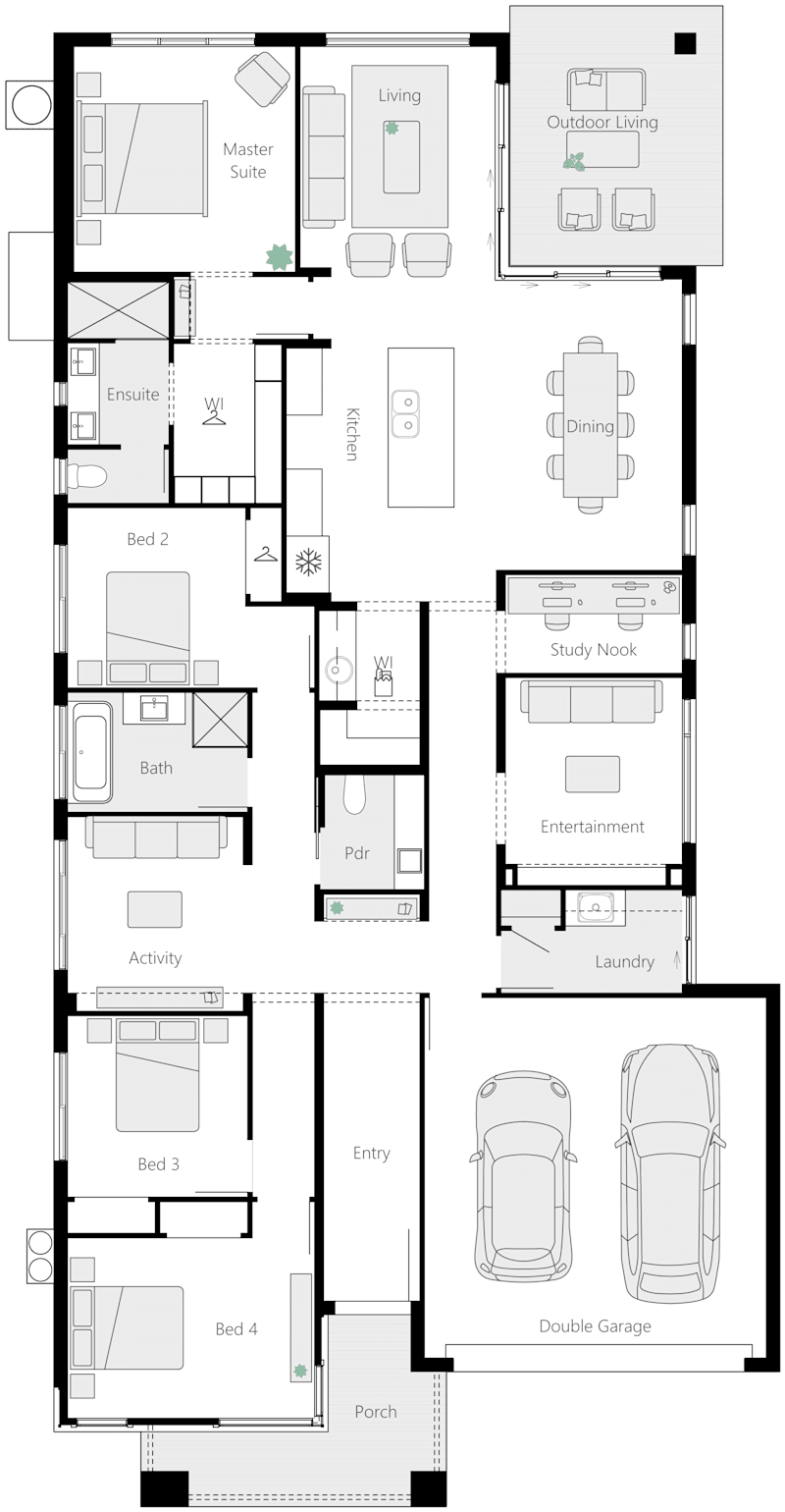 Evie 27 Single Storey House Floor Plan - On Display