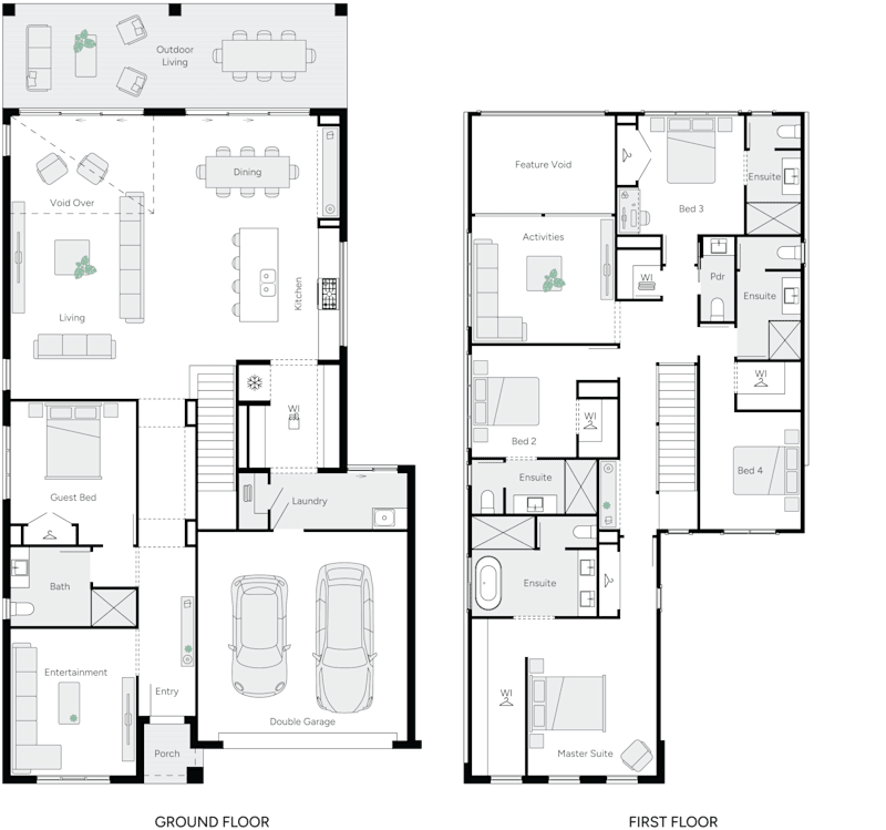Aria 42 Double Storey House Floor Plan