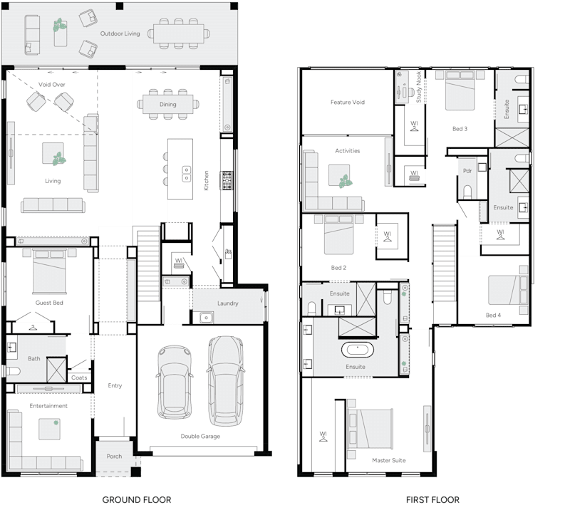 Aria 48 Double Storey House Floor Plan
