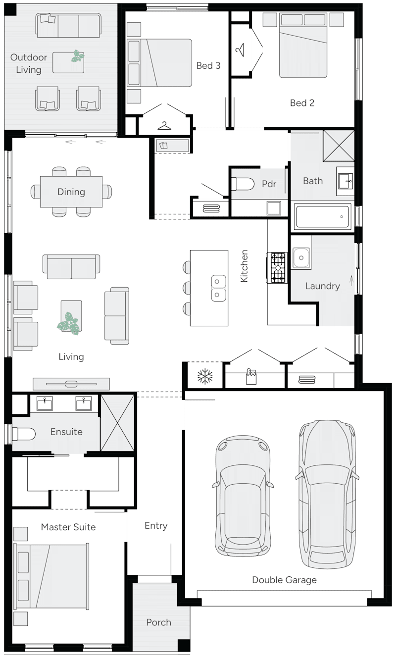 Meridian 21 Single Storey House Floor Plan alt