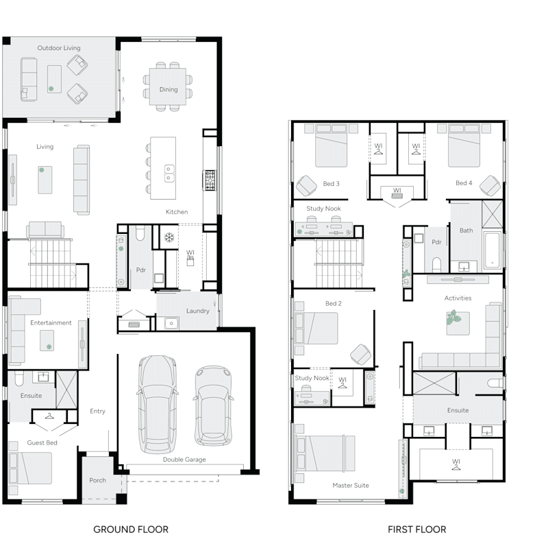 Lotus 38 Double Storey House Design Floor Plan alt