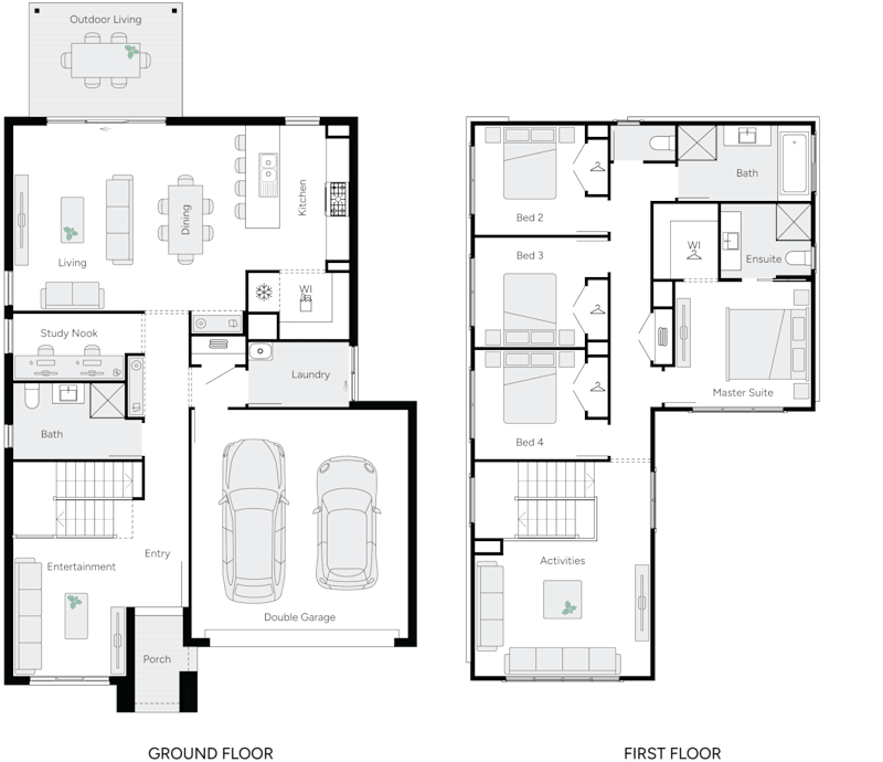 aston 28 double storey house RHS floor plan