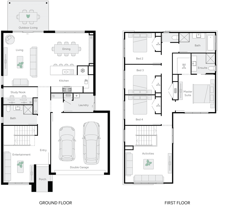 aston 30 double storey house RHS floor plan
