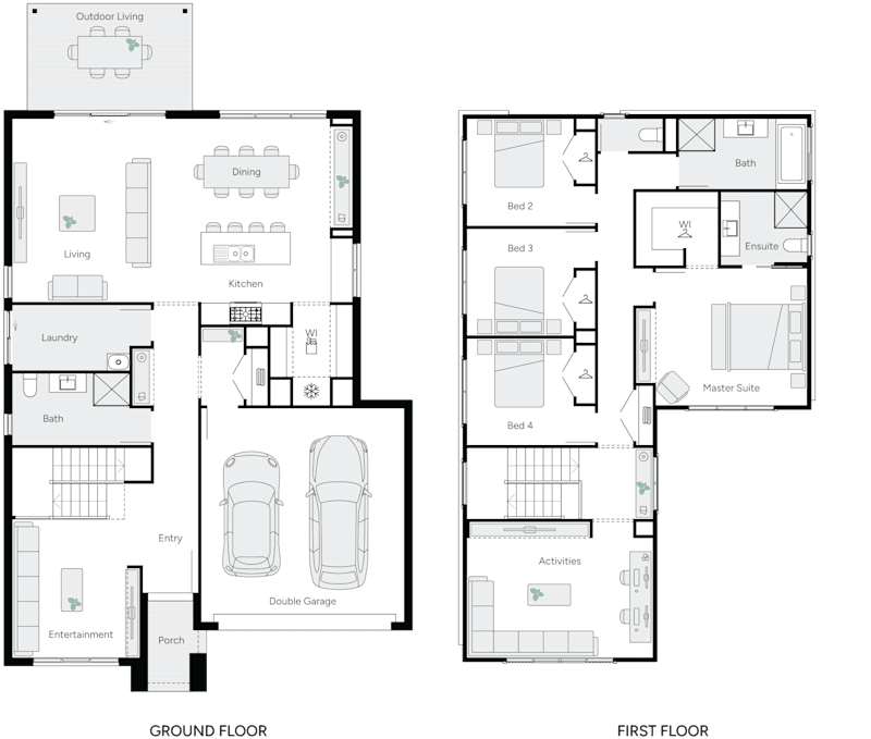 aston 32 double storey house RHS floor plan