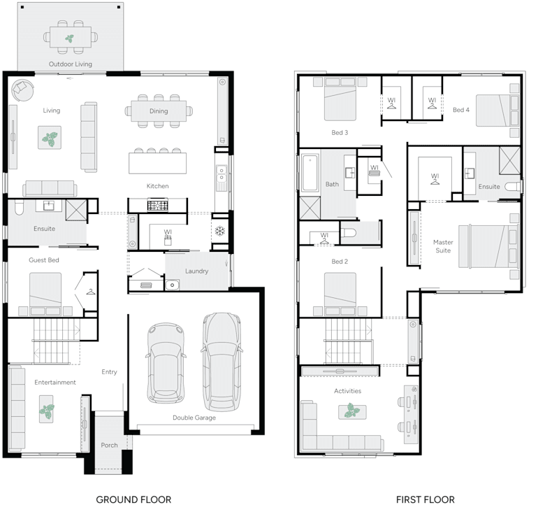 aston 35 double storey RHS house floor plan
