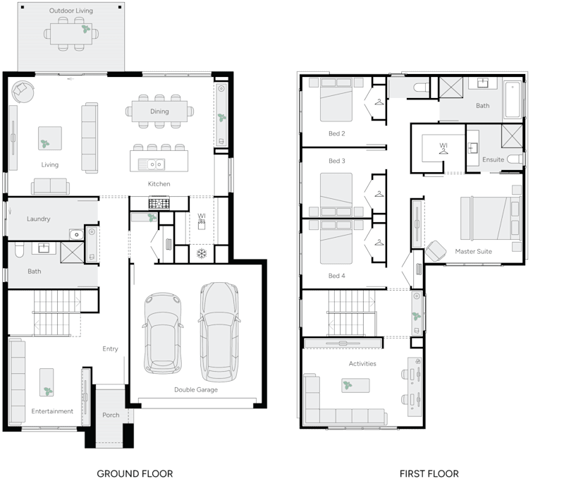 aston 32 double storey house RHS floor plan