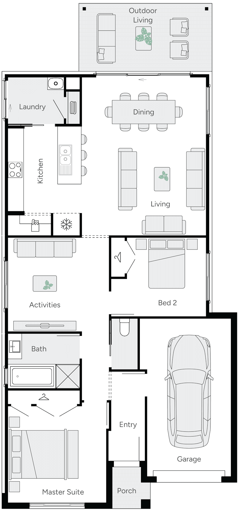Serenity 16 Single Storey House Floor Plan