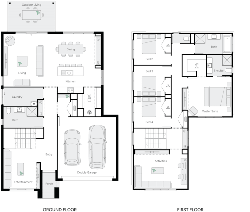 aston 32 double storey house RHS floor plan