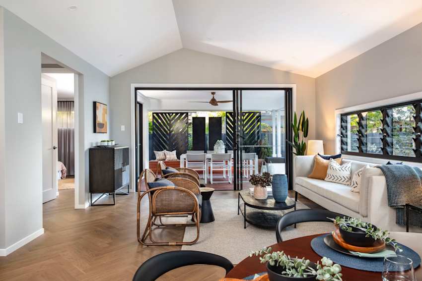 Melody 24 home design living room. Contempo design style. Three bedroom