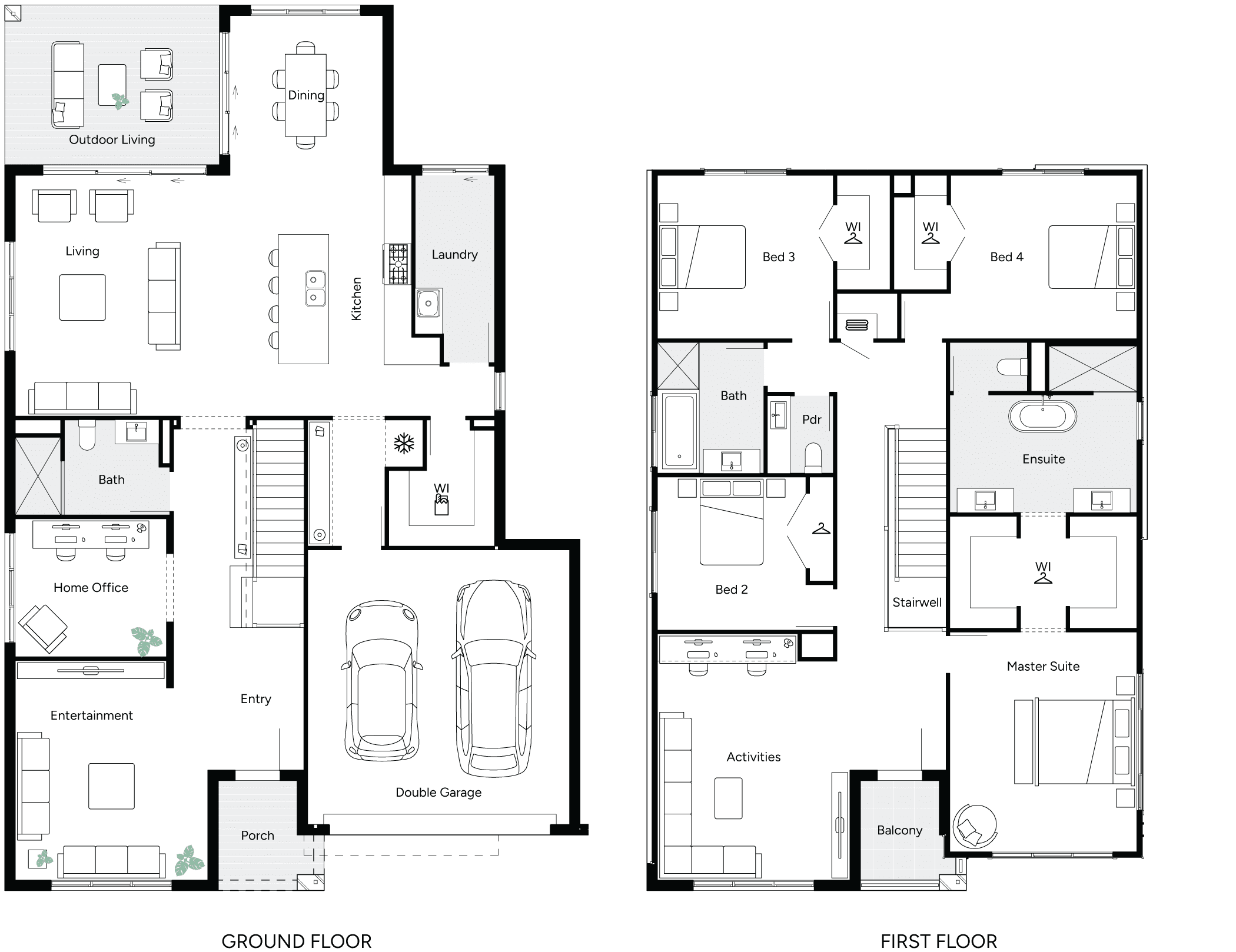 Aurora 40 Double Storey House Floor Plan