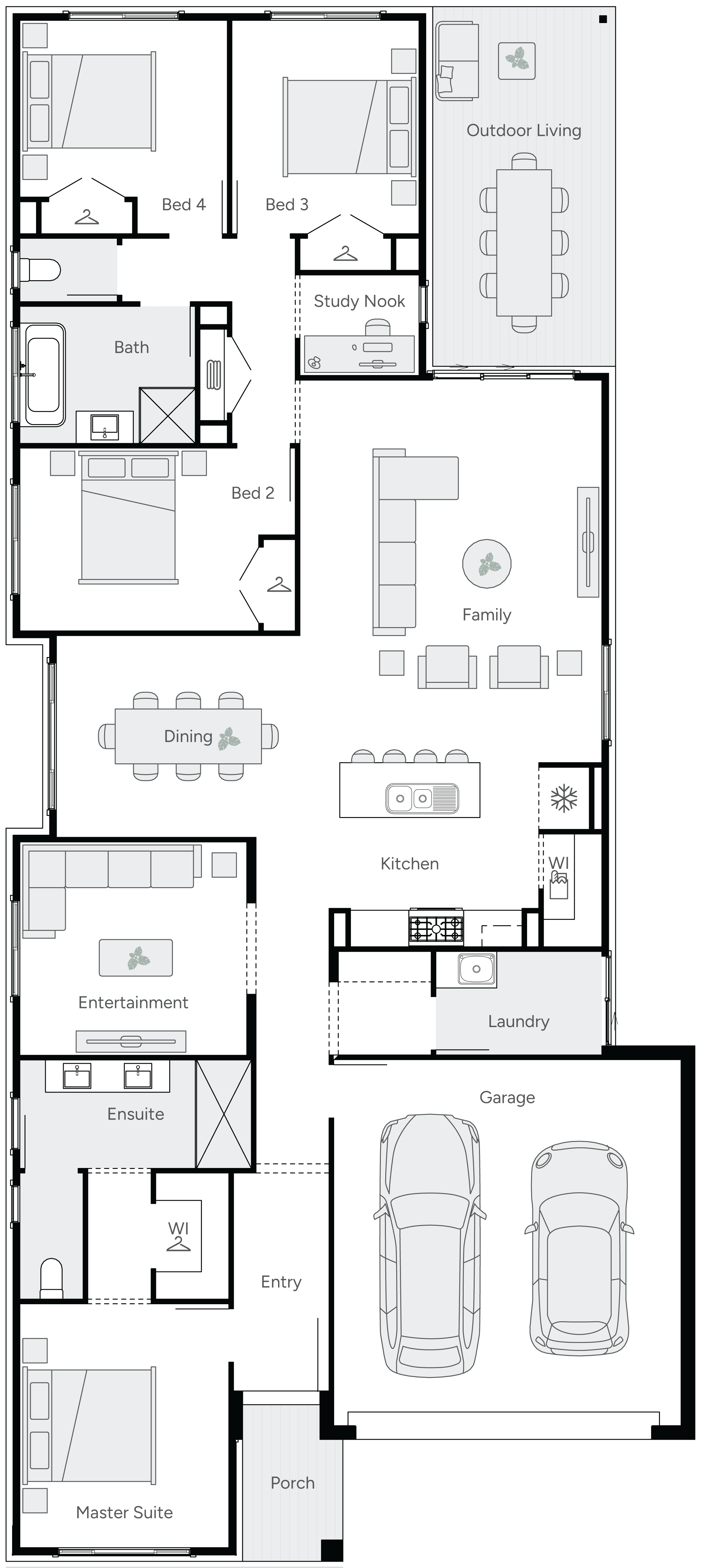 Flame 27 Single Storey House Floor Plan
