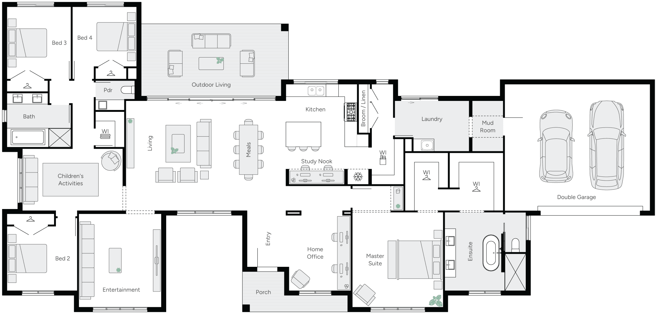 Hunter 37 Single Storey House Floor Plan