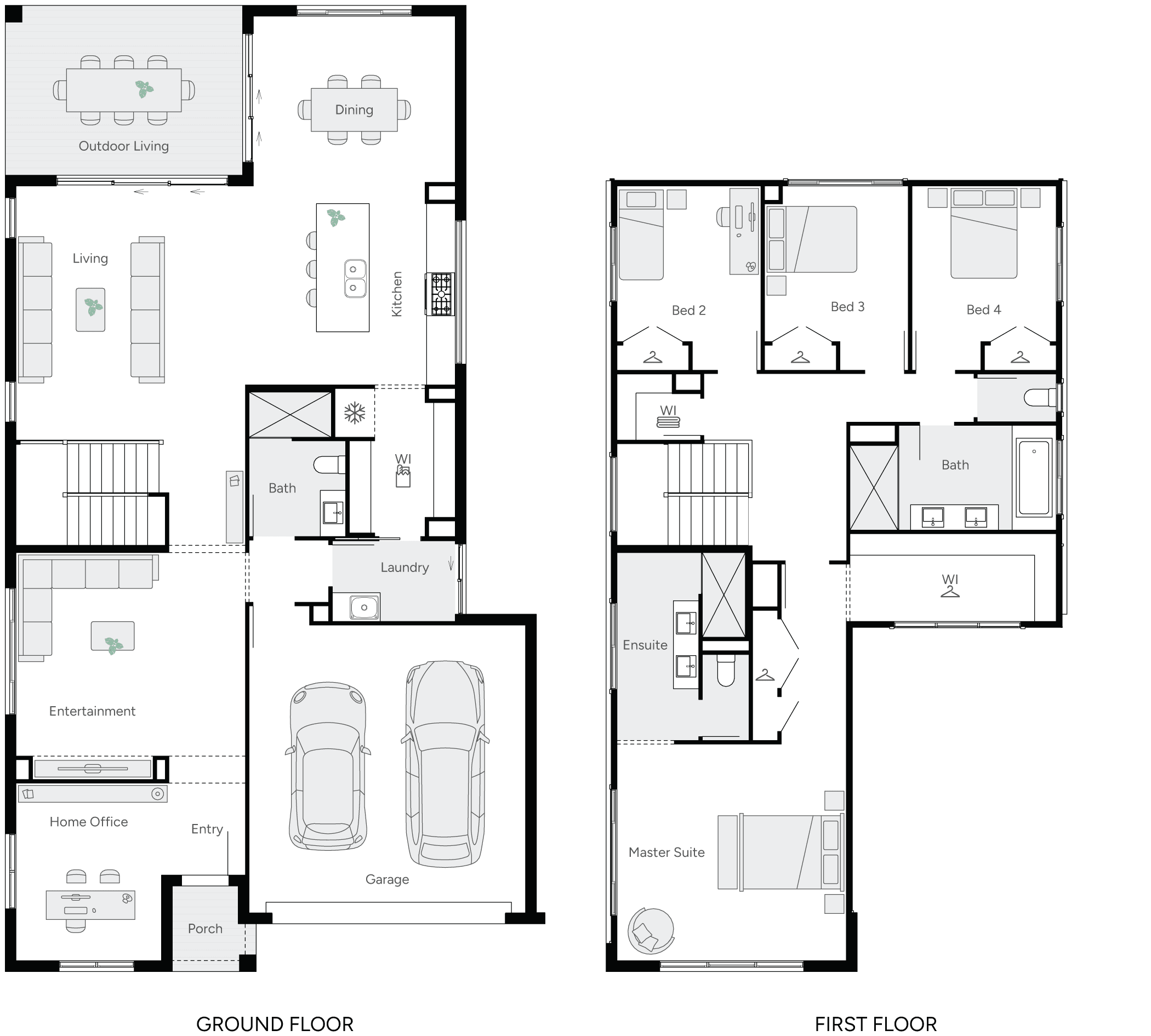 Huxton 35 Double Storey House Floor Plan
