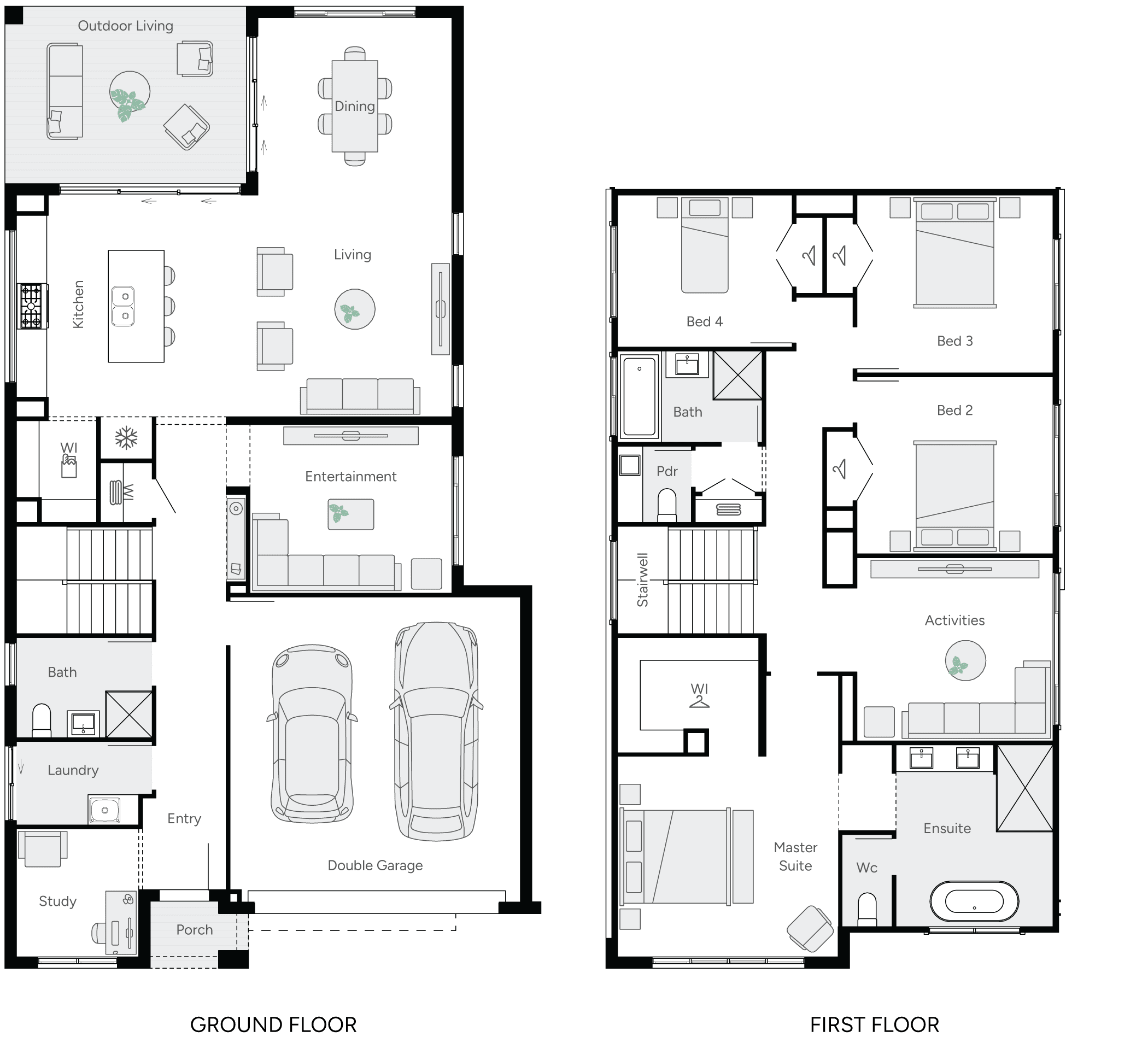 Oscar 33 Double Storey House Floor Plan