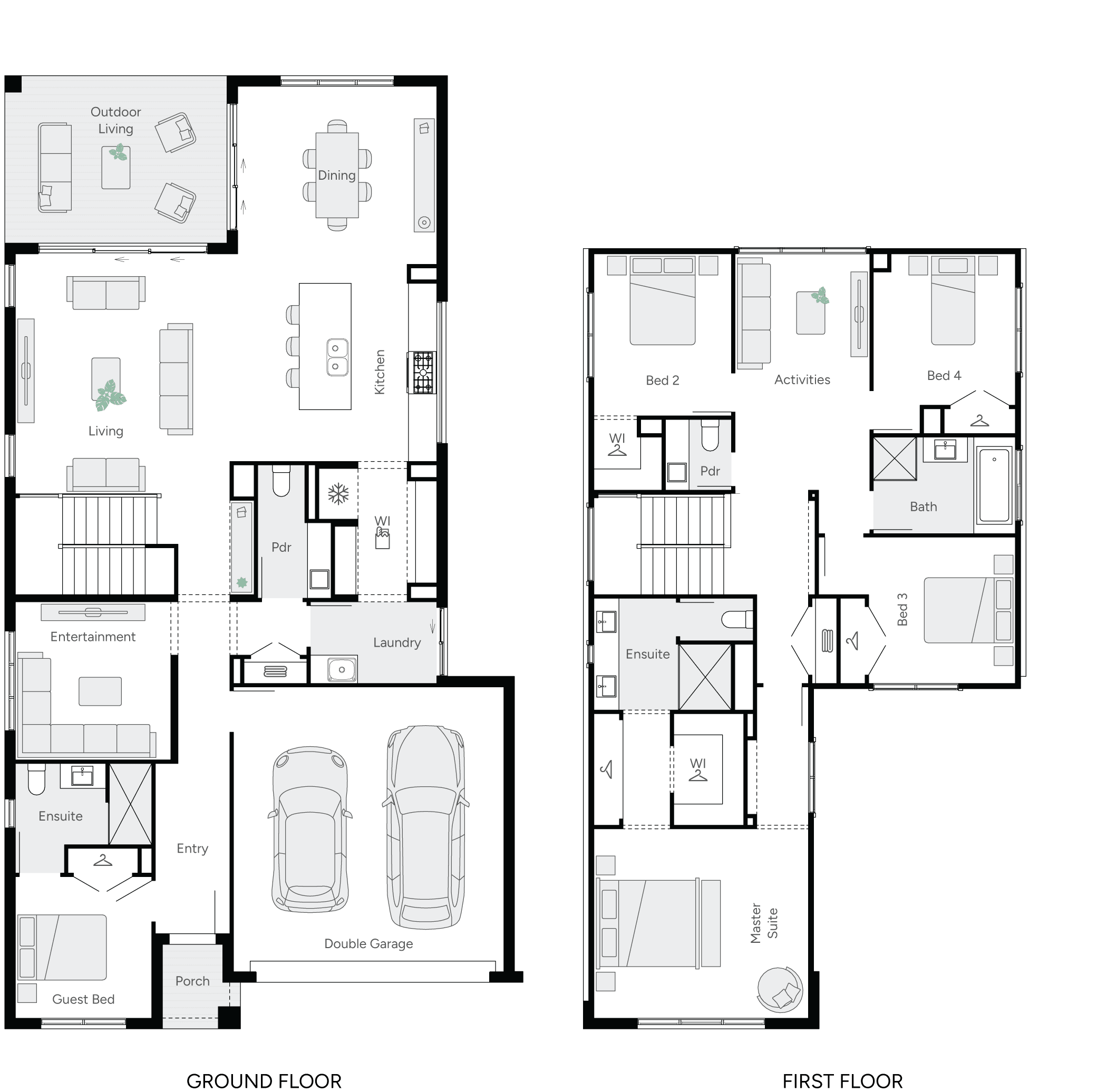 Lotus 34 Double Storey House Design Floor Plan