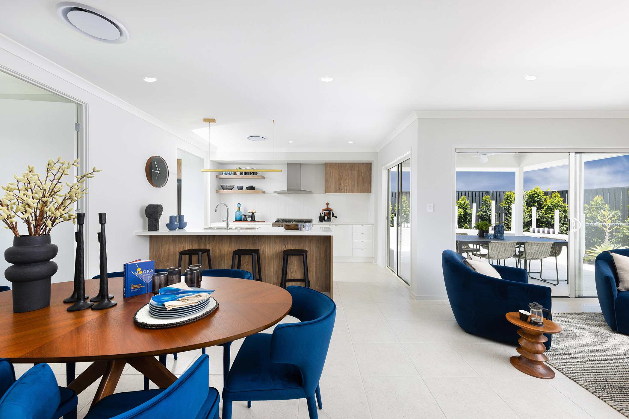 Breeze 22 Home Design on display at Lilywood Landings. Living, Dining, Kitchen