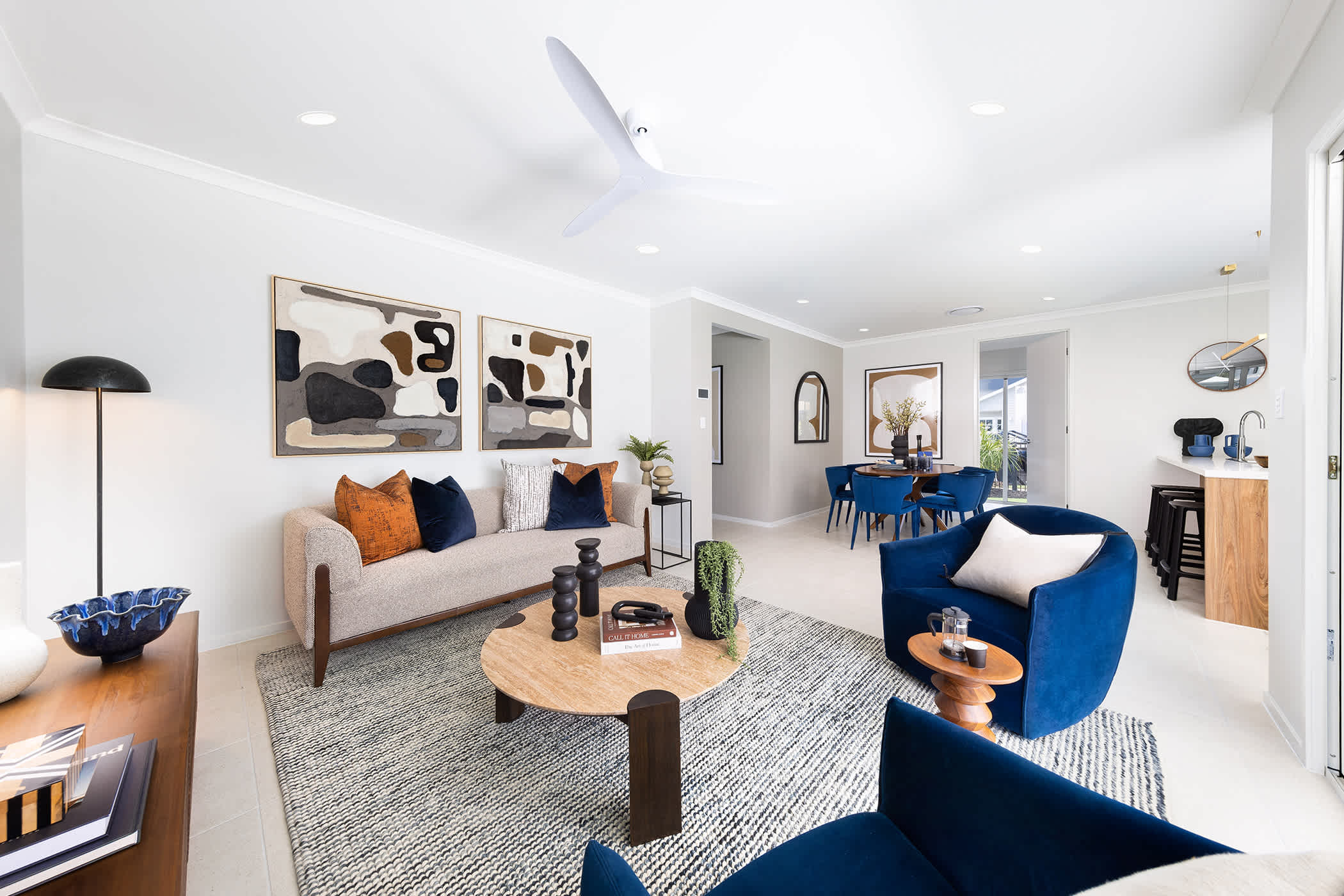 Breeze 22 Home Design on display at Lilywood Landings. Living, Dining, Kitchen