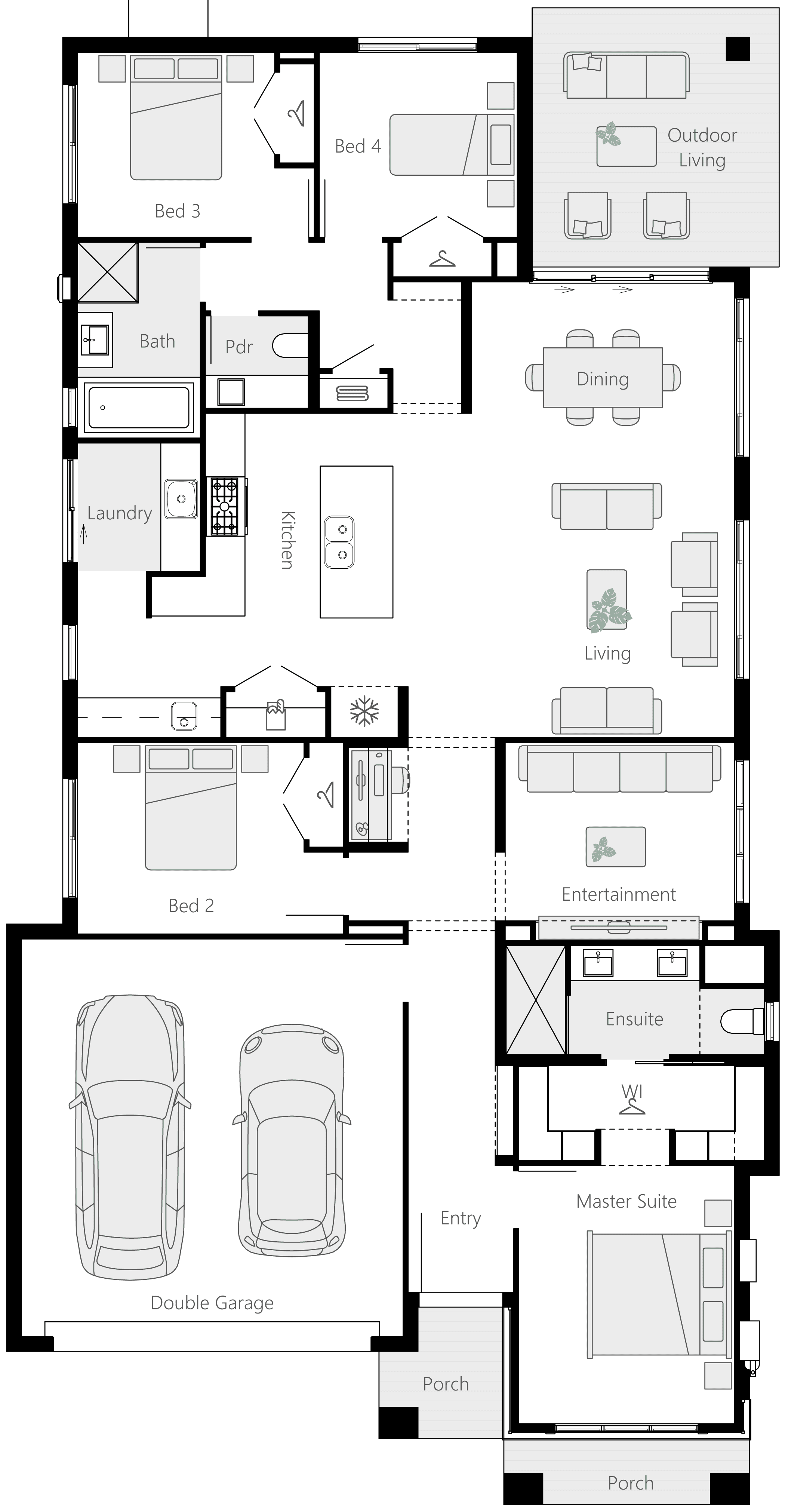 Meridian 24 Single Storey House Floor Plan - On Display