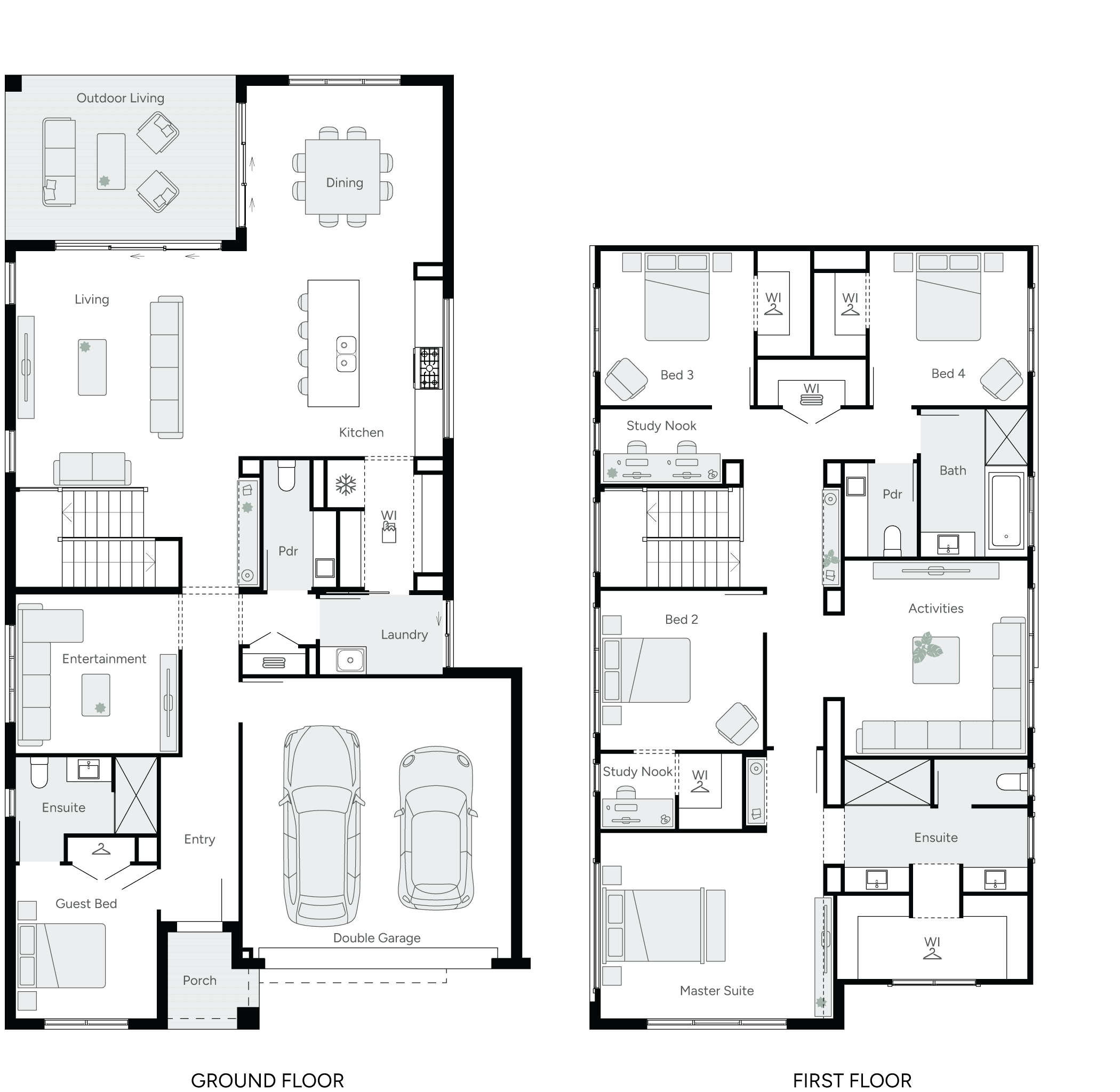 Lotus 38 Double Storey House Design Floor Plan