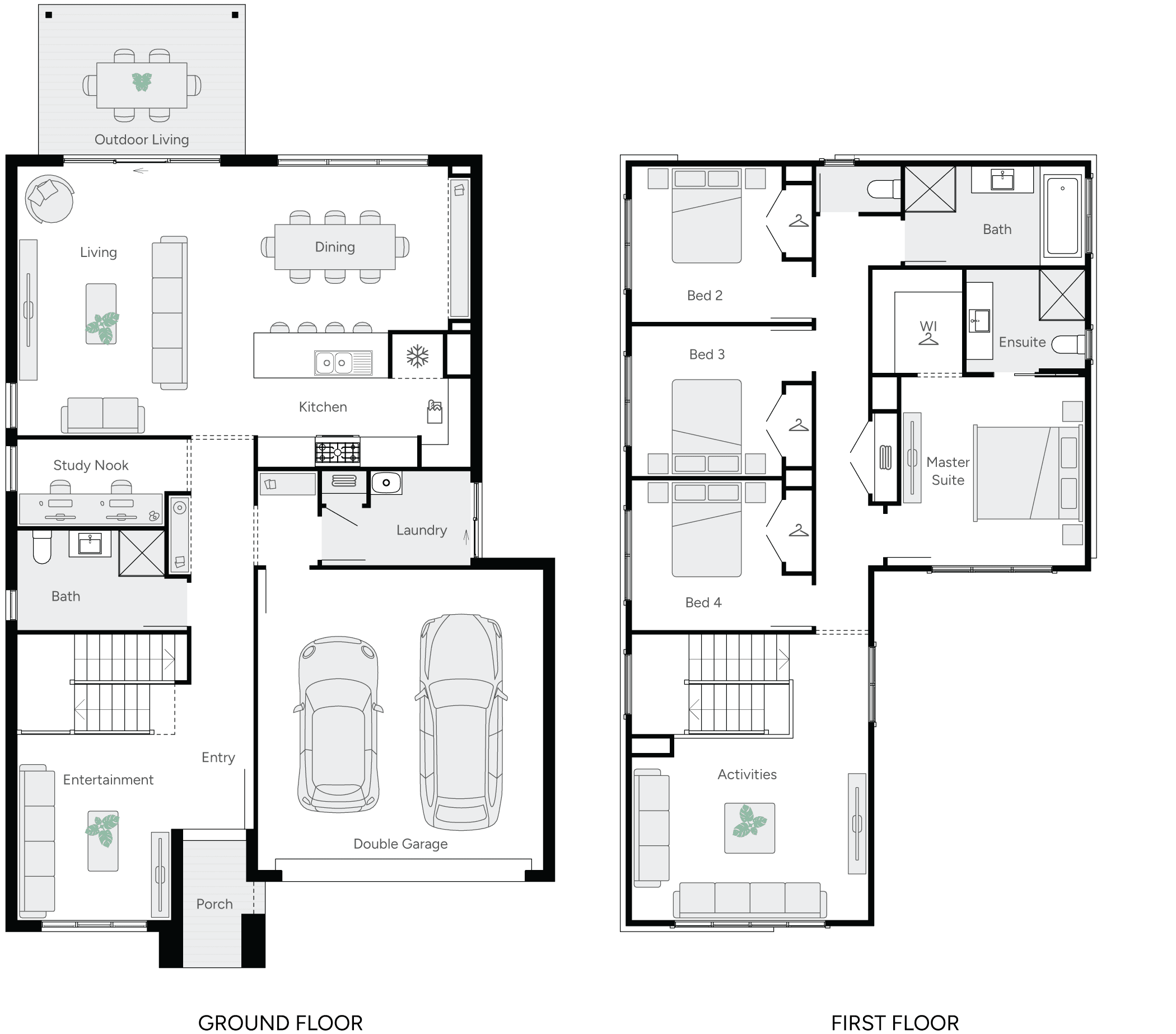 aston 30 double storey house RHS floor plan