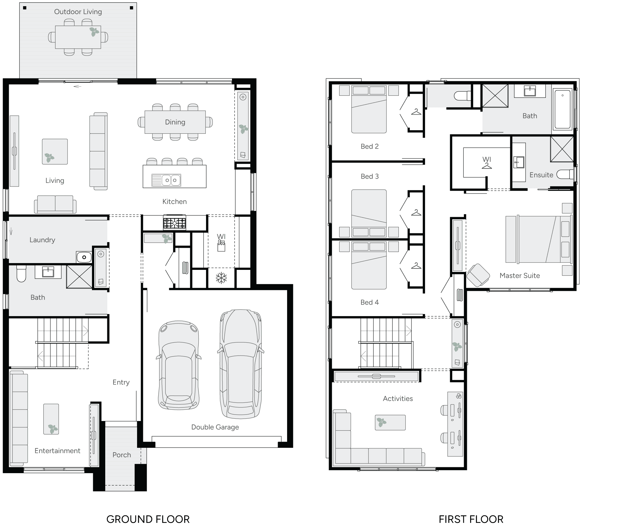 aston 32 double storey house RHS floor plan