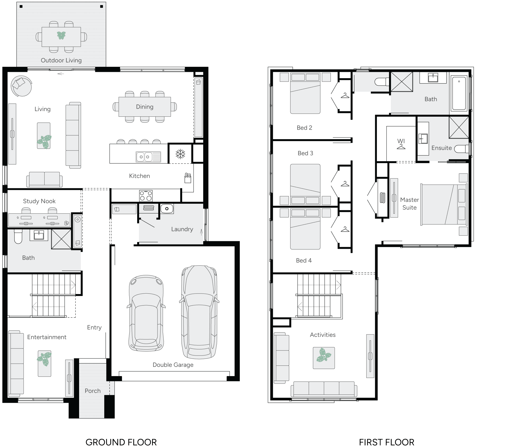 aston 30 double storey house RHS floor plan